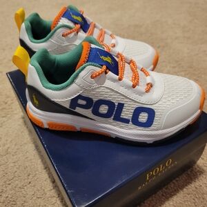 Polo by Ralph Lauren White and Orange Sneakers with Sporty Design